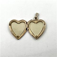 14k Two-Tone Gold Engraved Mom Rose Diamond Heart Locket Pendant
